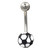 Black and White Soccer Ball Belly Ring