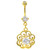 Gold Plated Hollow Swirly Medallion Belly Ring