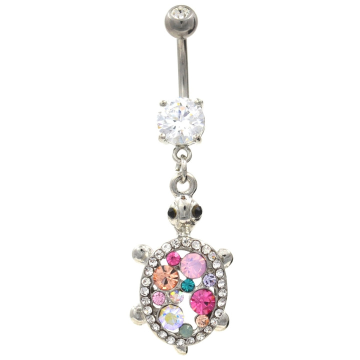 Ohhh So Fancy Rainbow Gemmed Turtle Belly Ring