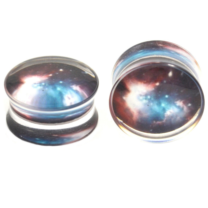 Double Flared Acrylic Nebula Cloud Plugs (2g-1")
