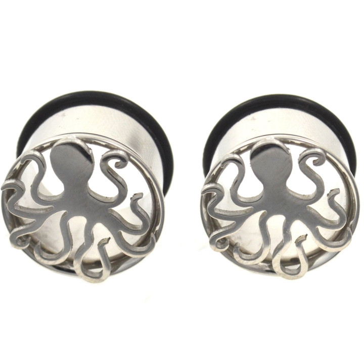 Steel Cut Octopus Single Flared Plugs (0g-5/8")