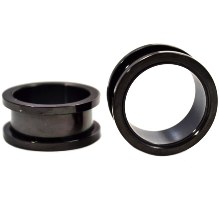 All Black Titanium Screw Fit Tunnel Plugs (14g-1")