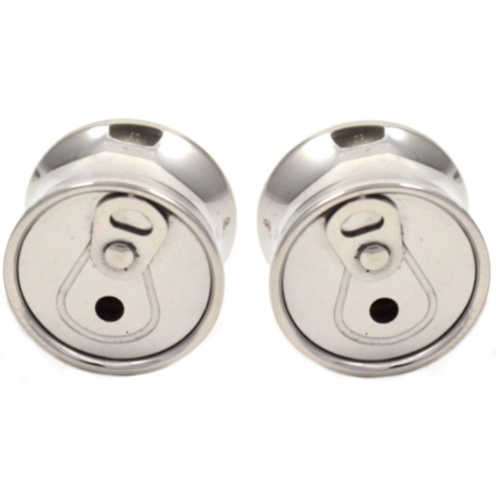 Beer Can Tab Top Steel Saddle Ear Plugs (0g-5/8")
