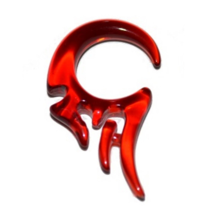 Red Acrylic Tribal Style Expanding Tapers (8g-0g)