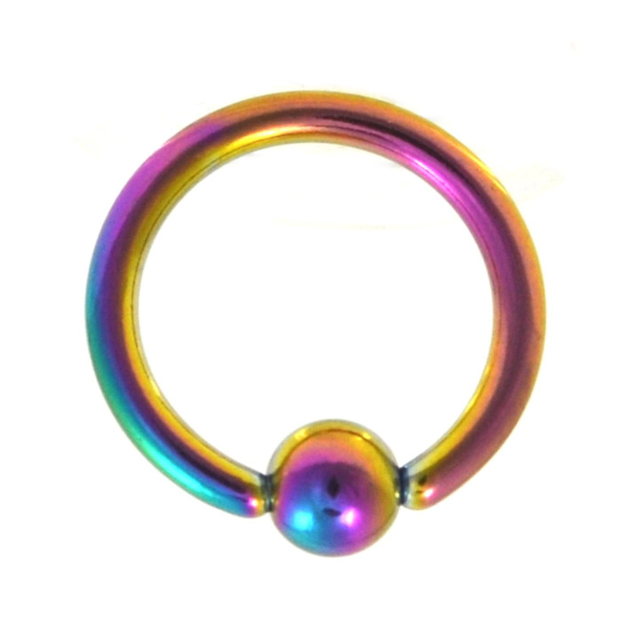 Rainbow Fixed Ball Captive Bead Ring CBR 16G 5/16"