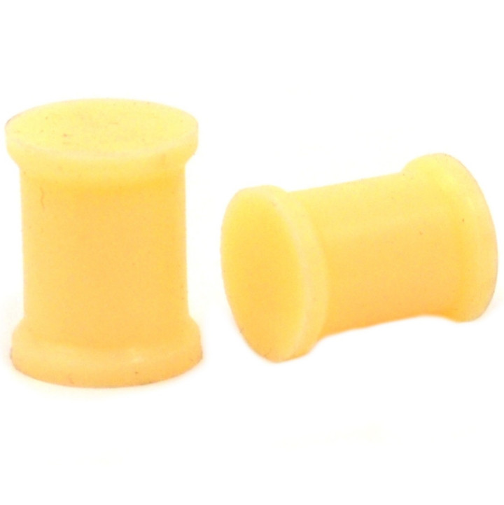 Peach Solid Silicone Double Flared Ear Plugs (8g-1")