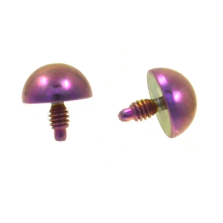 Purple Titanium Plated Dome Dermal Top 14G (2 Sz) Purple Titanium Plated Dome Dermal Top 14G (2 Sz)