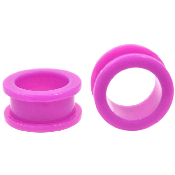 Light Purple Acrylic Screw Fit Tunnels Plugs (8g-15/16")