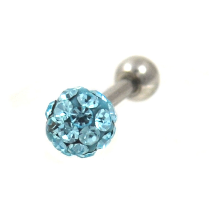Aqua Ferido Gems Ball Cartilage Tragus Barbell 16g 
