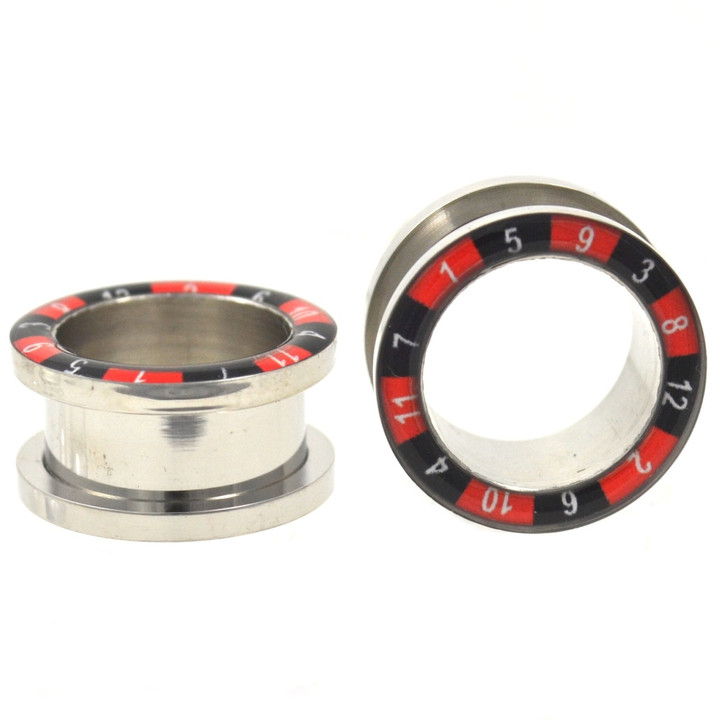 Roulette Wheel Rim Screw Fit Tunnel Plugs (0g-1")