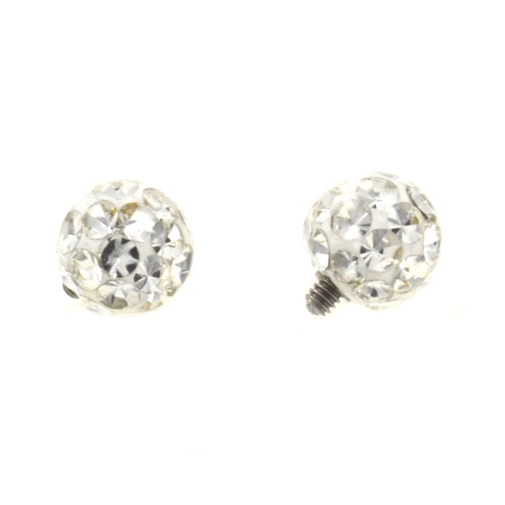 Clear Austrian Crystal Ferido Ball Dermal Top 14G