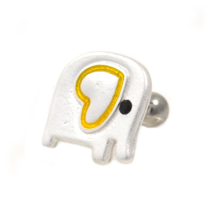 Elephant Lover Cartilage Stud Bar Earring 16g 1/4" Elephant Lover Cartilage Stud Bar Earring 16g 1/4"