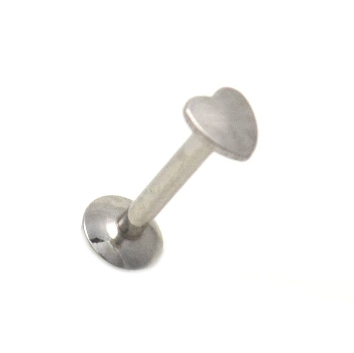 16G Steel Heart Top Labret Monroe Ring - 3 Sizes