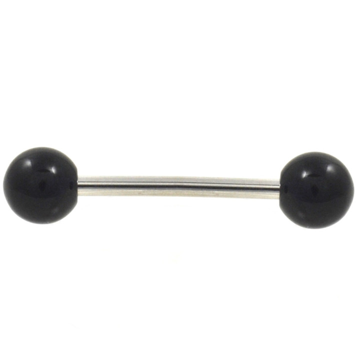 Black UV Balls Tongue Ring Nipple Barbell 14G (2 sz) Black UV Balls Tongue Ring Nipple Barbell 14G (2 sz)