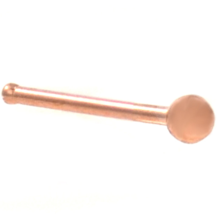 Rose Gold Plated Ball Top Nose Bone Ring 20G