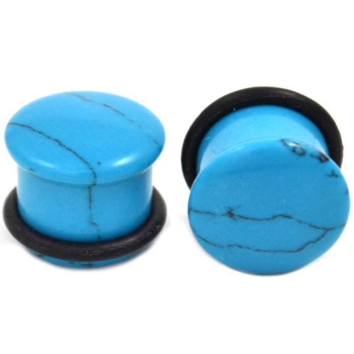 Turquoise Stone Single Flared Ear Plugs (6g-5/8)