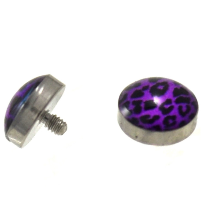 Purple and Black Leopard Print Dermal Top 14G