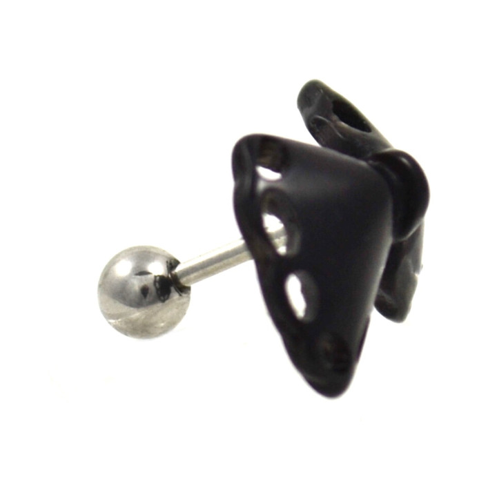 Black Bow Tie Cartilage Earring Stud 18g 1/4"