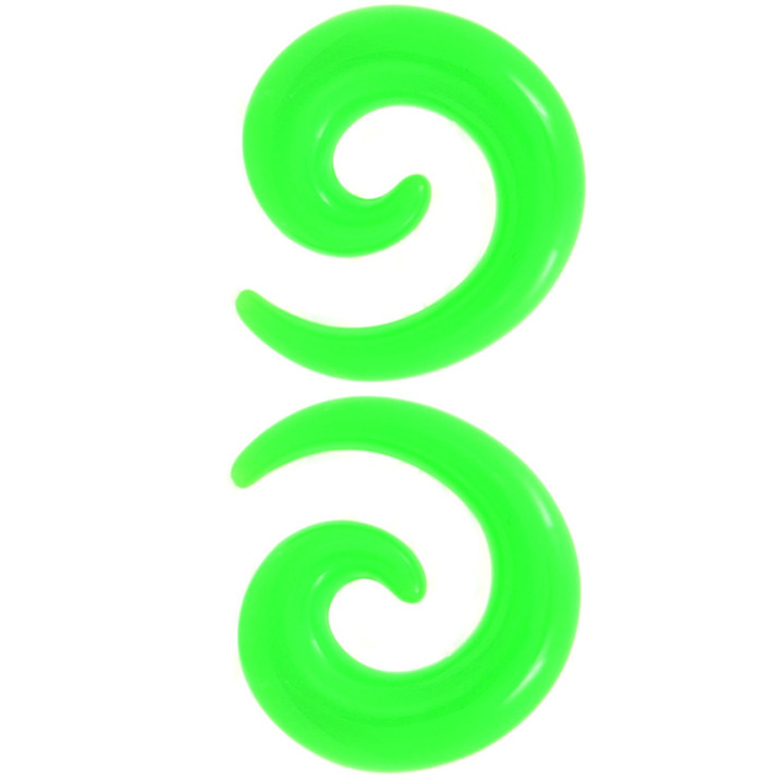Vibrant Green Acrylic Spiral Tapers (8g-00g)