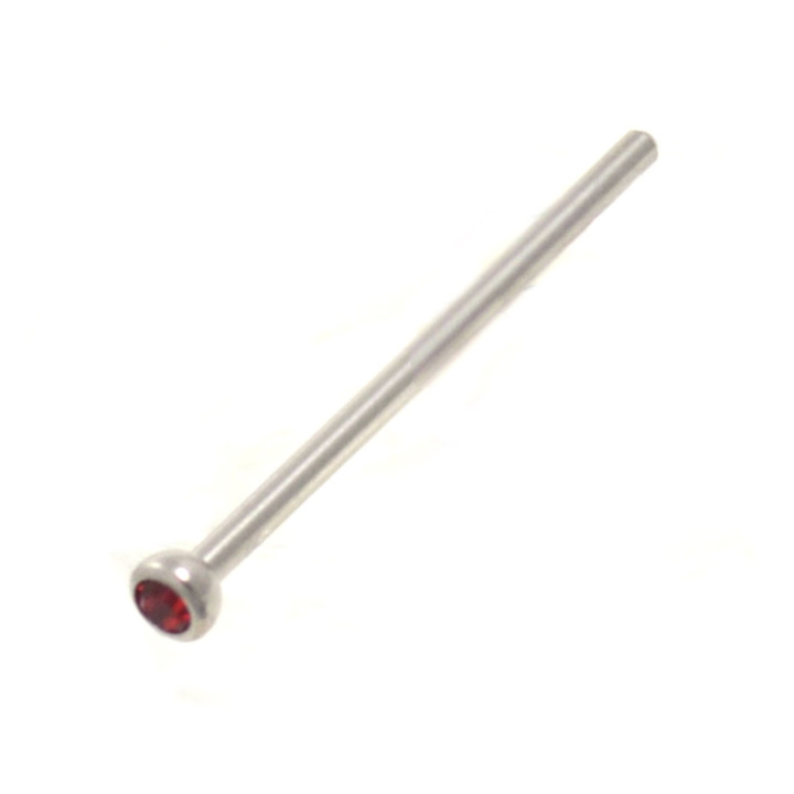 Bendable Red Round CZ Gem Nose Bone 18 Gauge