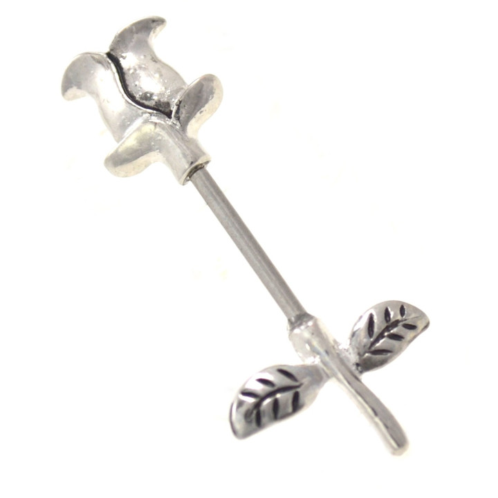PAIR - Tulip Flower & Leaves Nipple Barbells 14g 9/16"