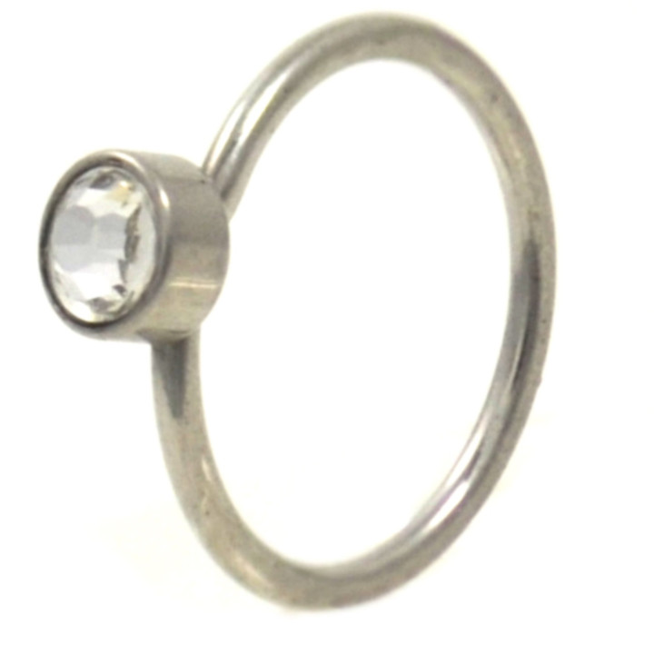 Stainless Steel CZ Nose Hoop Ring 20 Gauge 5/16" Stainless Steel CZ Nose Hoop Ring 20 Gauge 5/16"