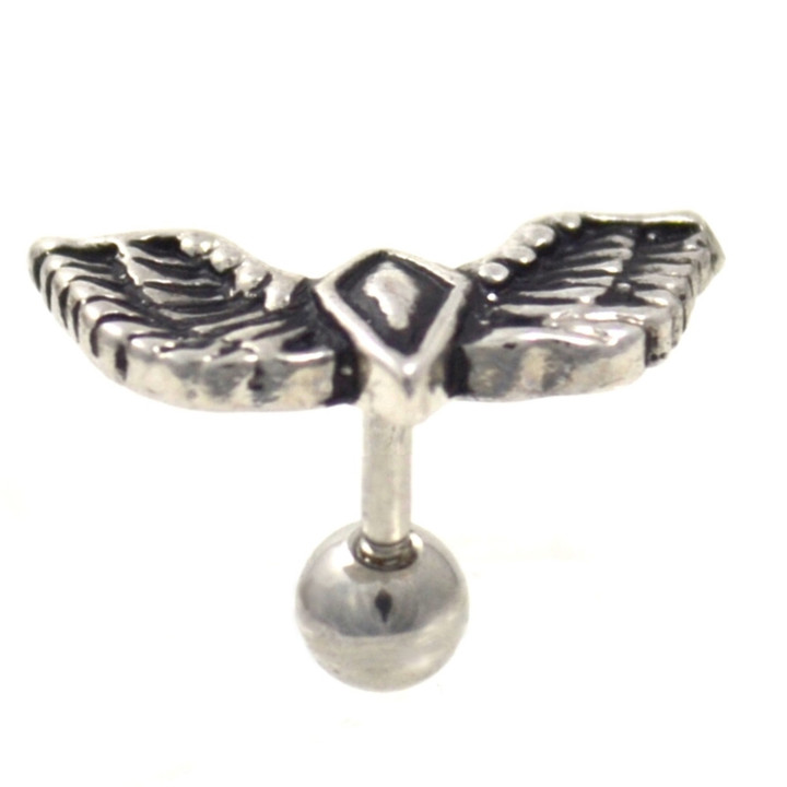 Distressed Flying Diamond Cartilage Stud Bar 16g 