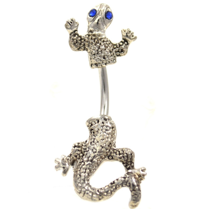 Blue Eyed Chameleon Split Style Belly Ring