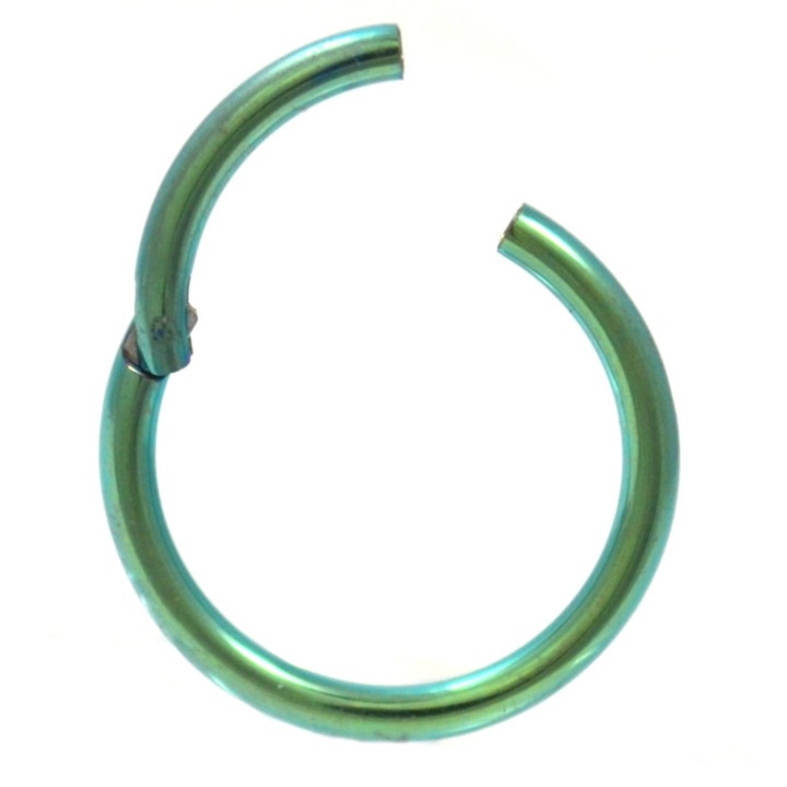 Green Hinged Segment Ring Hoop 14G (2 Sizes) Green Hinged Segment Ring Hoop 14G (2 Sizes)