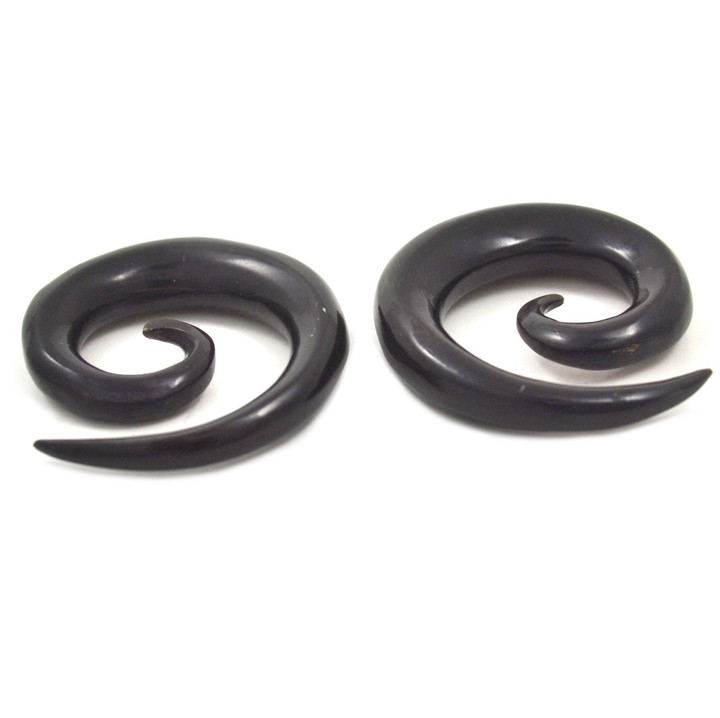 Organic Black Buffalo Horn Spiral Tapers (12g-0g) Organic Black Buffalo Horn Spiral Tapers (12g-0g)