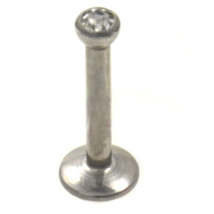 G23 Titanium Clear CZ Labret Monroe Stud - 16G