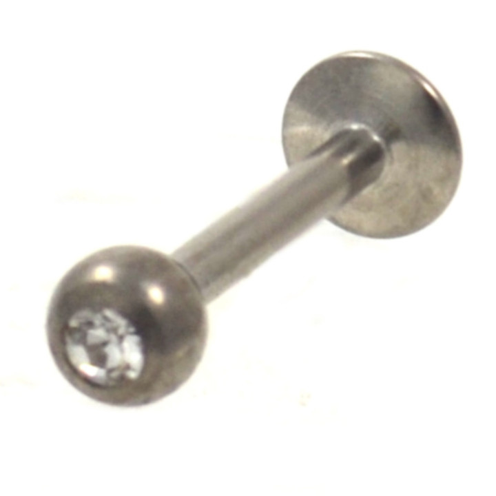 G23 Titanium Clear Press Fit CZ Labret/Monroe Bar 16G
