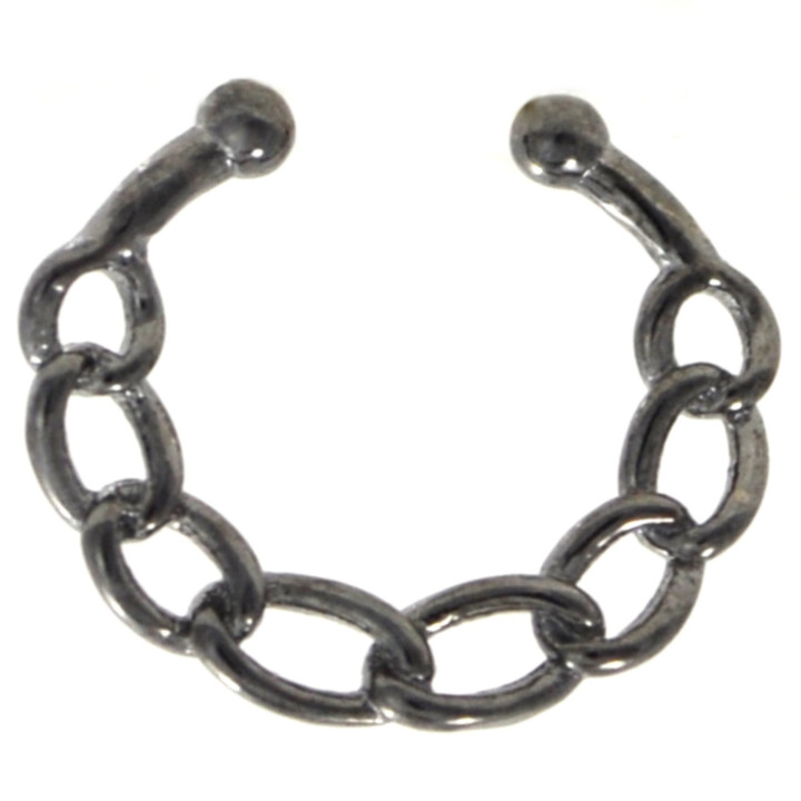 Chain Links Grey IP Fake Septum Ring Jewelry