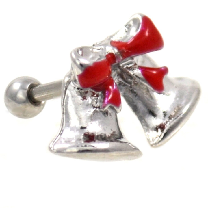 Christmas Bells Steel Cartilage Earring 16g 1/4"