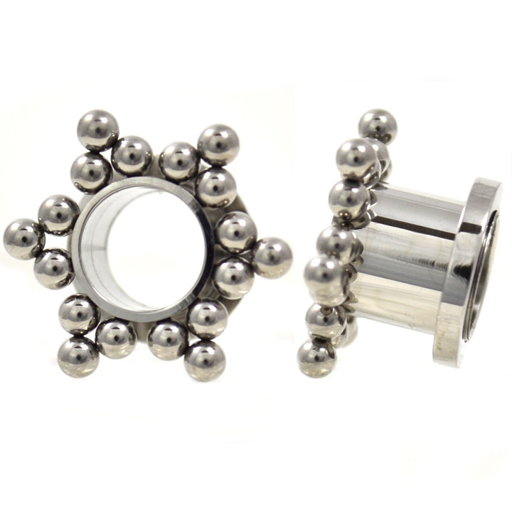 Clustered Steel Ball Rim Steel Tunnels (0g-5/8")