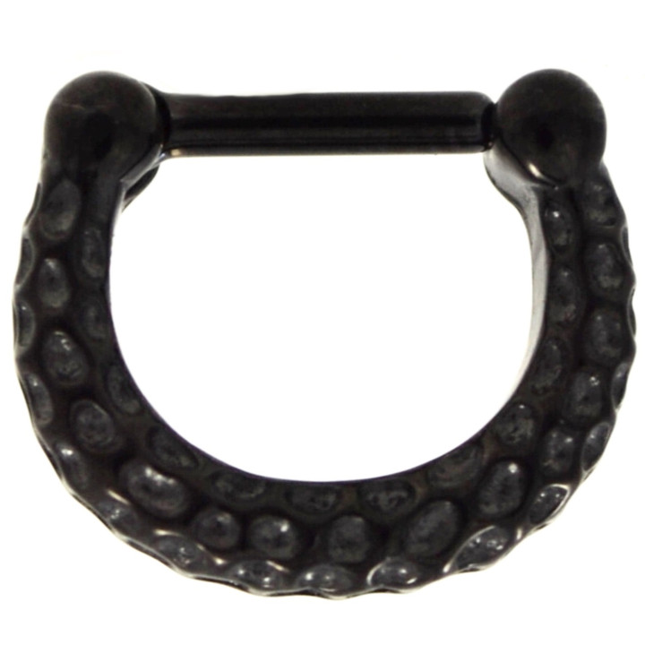 Black IP 100% Steel Septum Clicker w/Indentations