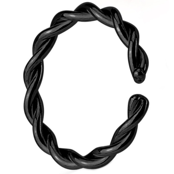Bendable Black IP Twisted Style Nose Hoop (20g-14g)