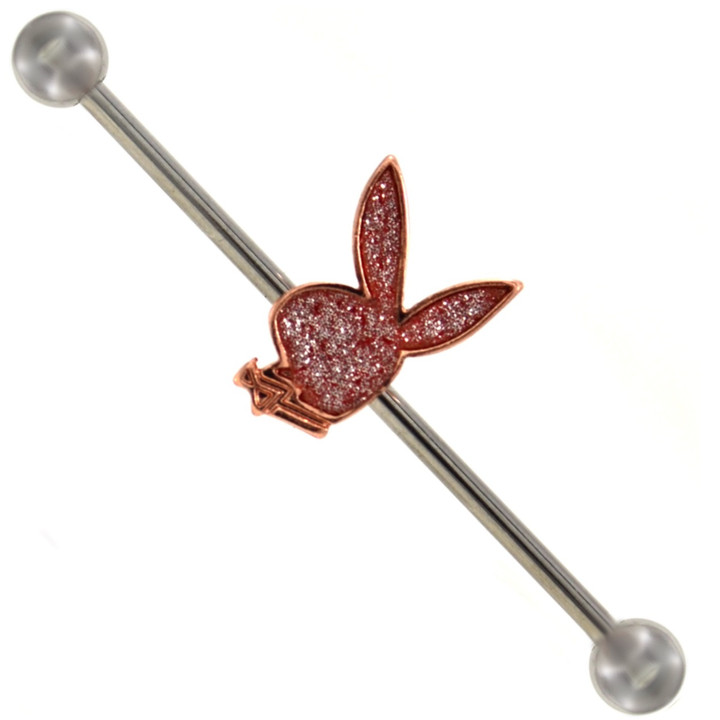 Tan Sandy Glitter Playboy Bunny Industrial Bar 