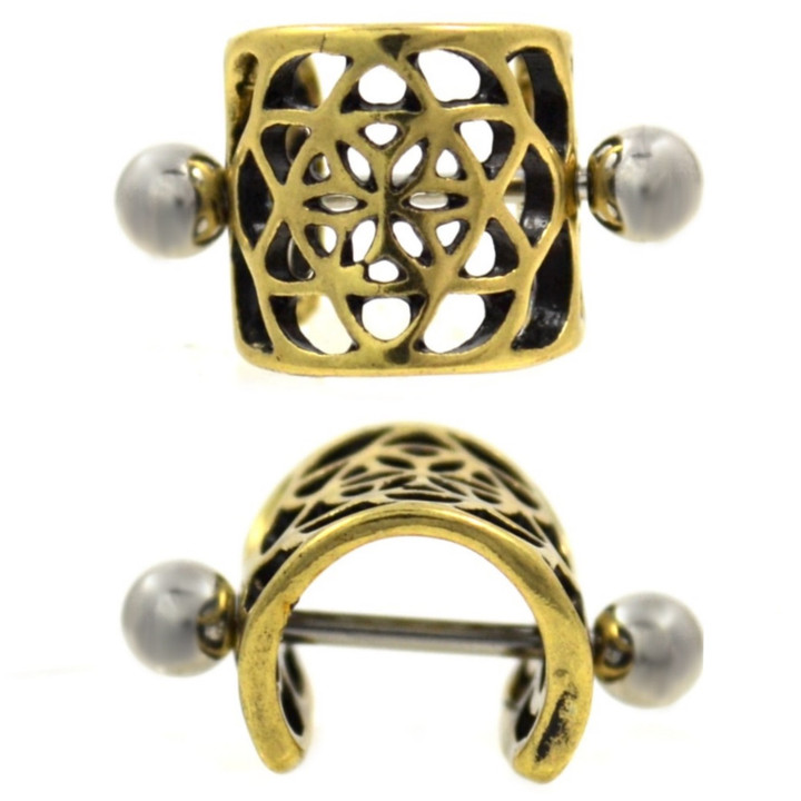 Antique Style Pentagram Flower Cartilage Cuff