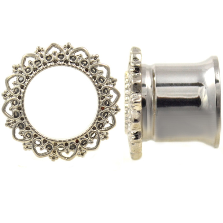 Ornate Princess Filigree Double Flared Tunnels 