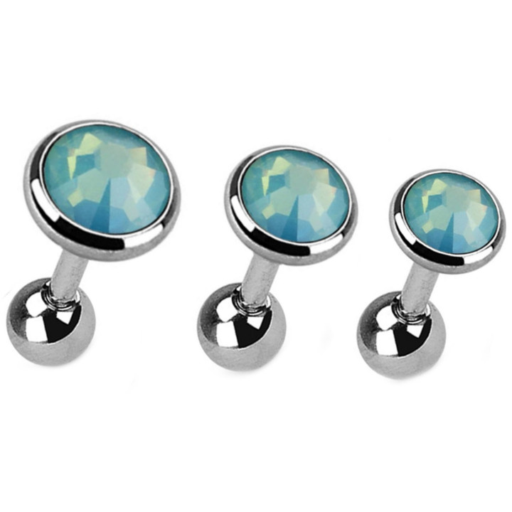 Set of 3 Green Opalite Top Cartilage Barbells 