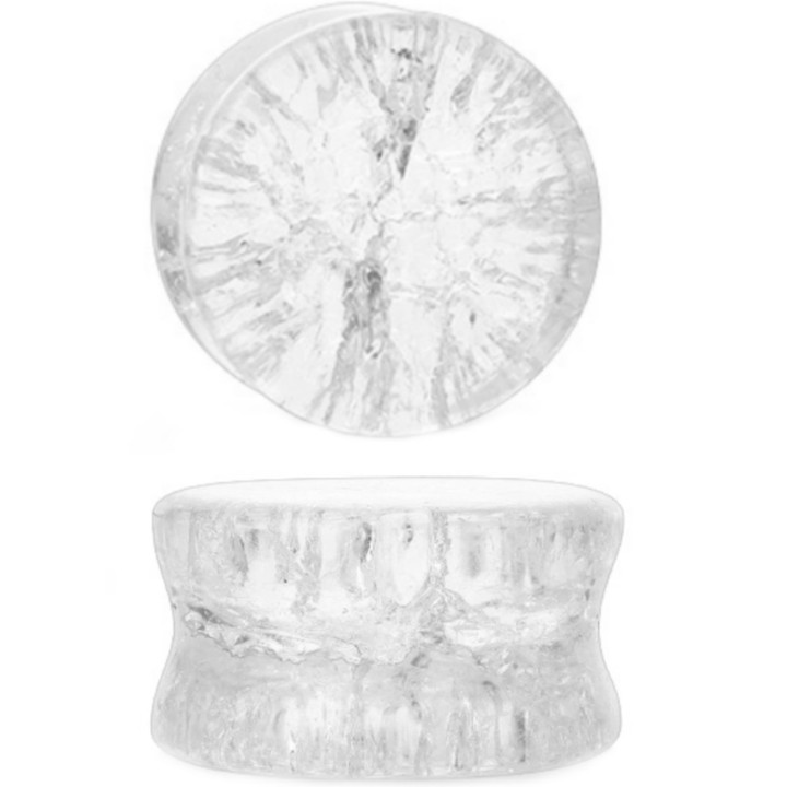 Clear Cracked Glass Double Flared Plugs (2g-5/8")