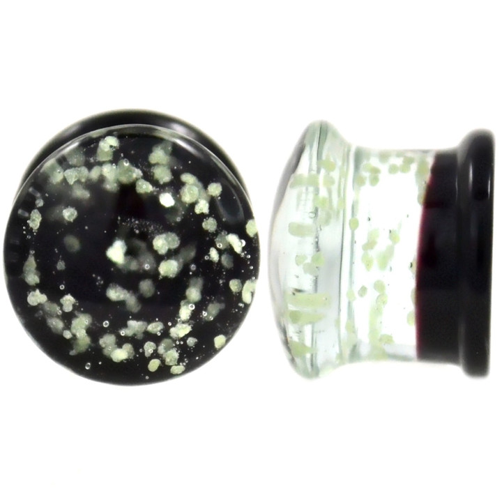 GID Speckled Interior Pyrex Glass Plugs (2g-5/8")