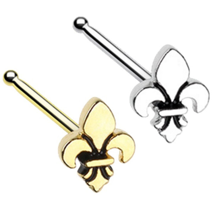 Fleur De Lis Nose Ring Stud 20G Fleur De Lis Nose Ring Stud 20G