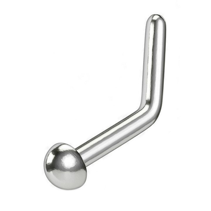 G23 Titanium Dome Top L Shaped Nose Ring 20G/18G