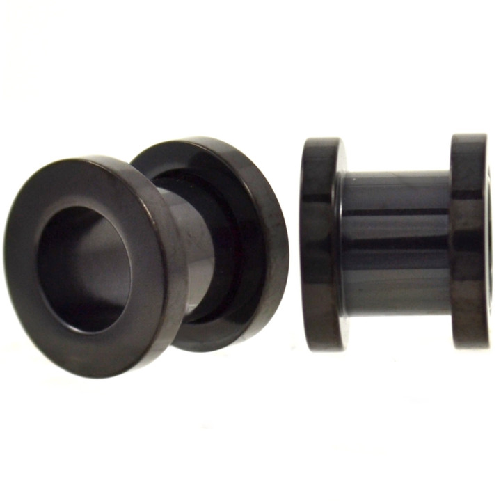 7mm (1G) Black Titanium Screw-Fit Tunnels