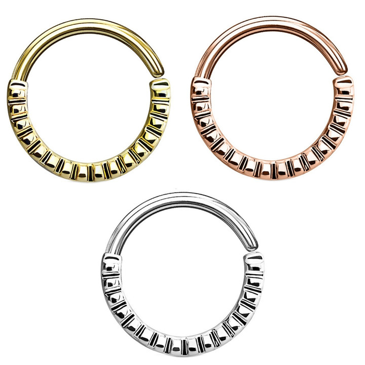Annealed Groovy Design Septum Cartilage Hoop 16G  Annealed Groovy Design Septum Cartilage Hoop 16G