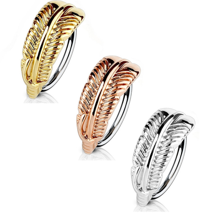 Feather Design Bendable Nose Cartilage Hoop