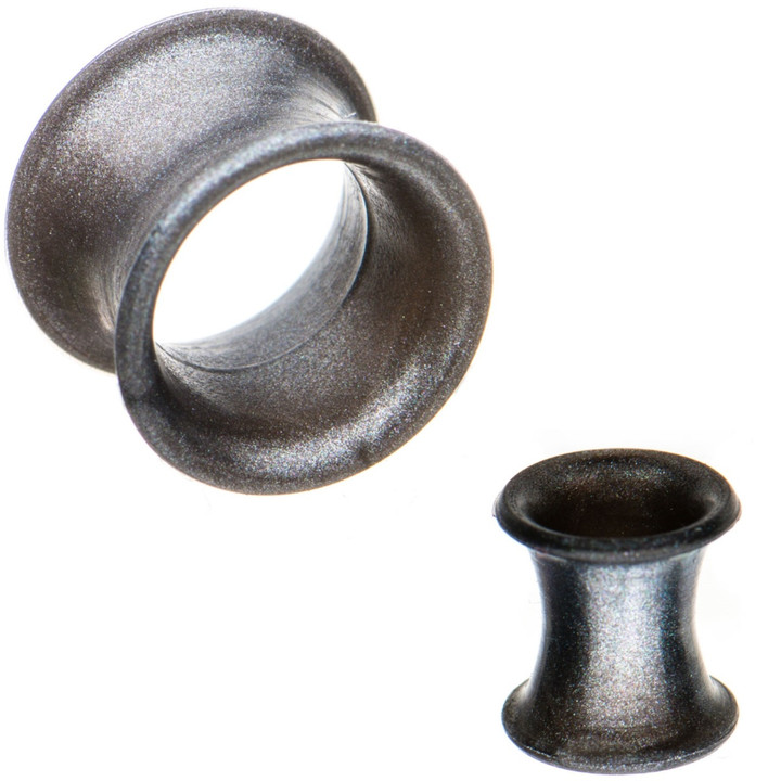 Dark Grey Silicone Double Flared Tunnels (2g-5/8")