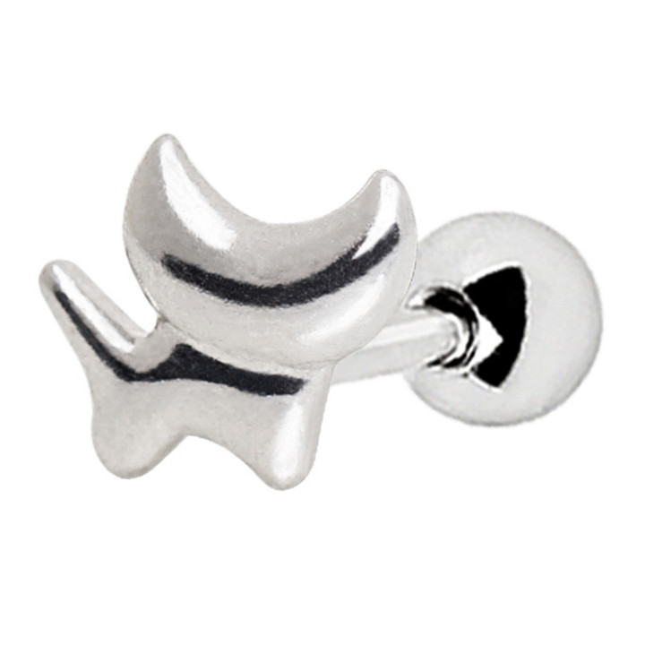 Shiny Cat Cartilage Tragus Stud 16G 1/4"